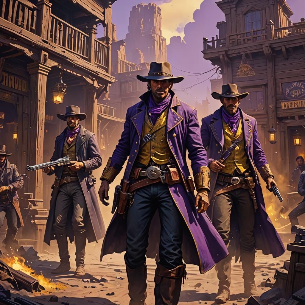 Wild West Gunslingers in Dark Fantasy Style