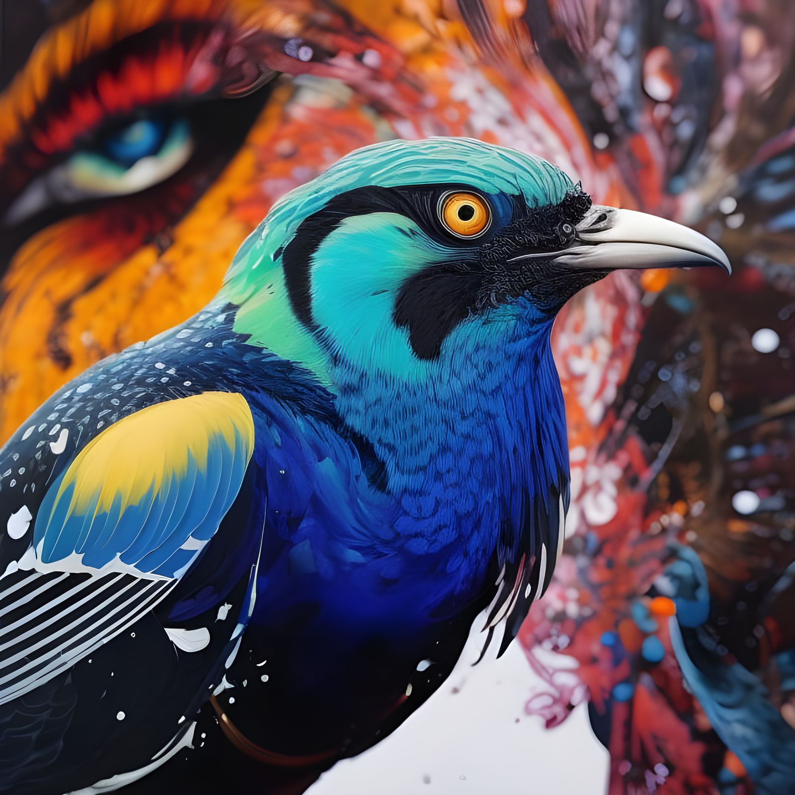 Badass Bird Portrait in Borderlands Style