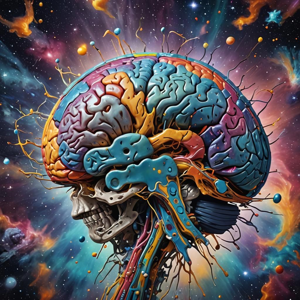 Hyperrealistic Brain MRI with Galaxy Background