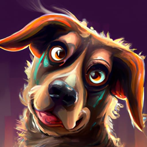 Dog Tilting Head: Detailed Portrait in Artgerm Style