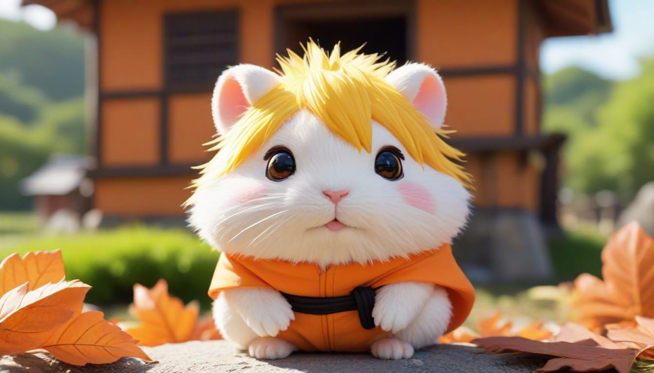 Naruto as a chibi ninja hamster. Show naruto's leaf village ...