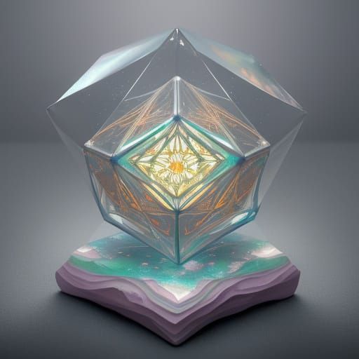 Abstract Geometric Landscape in Expressionist Style