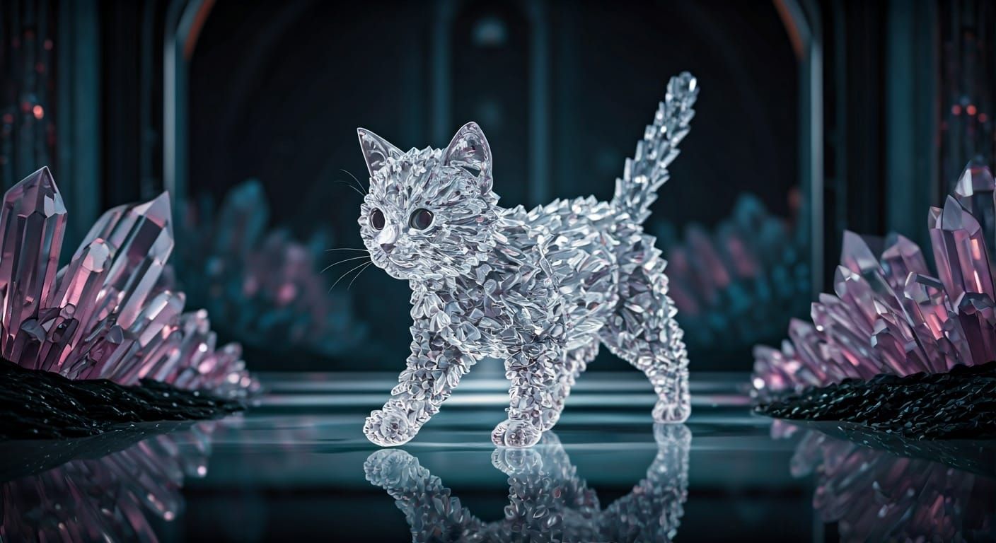 Crystal Cat in Mythical World, Diamond Refraction