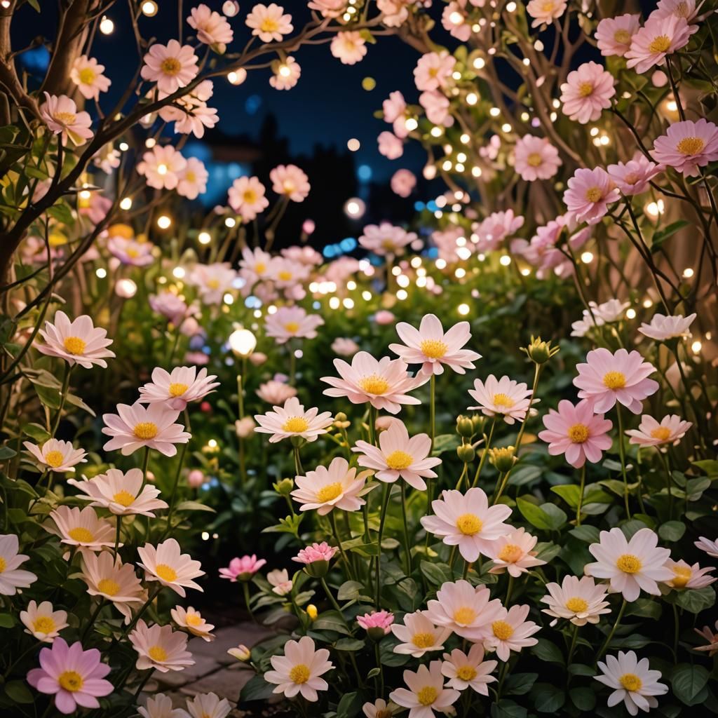 Secret Garden Blooms at Night: Professional Photography