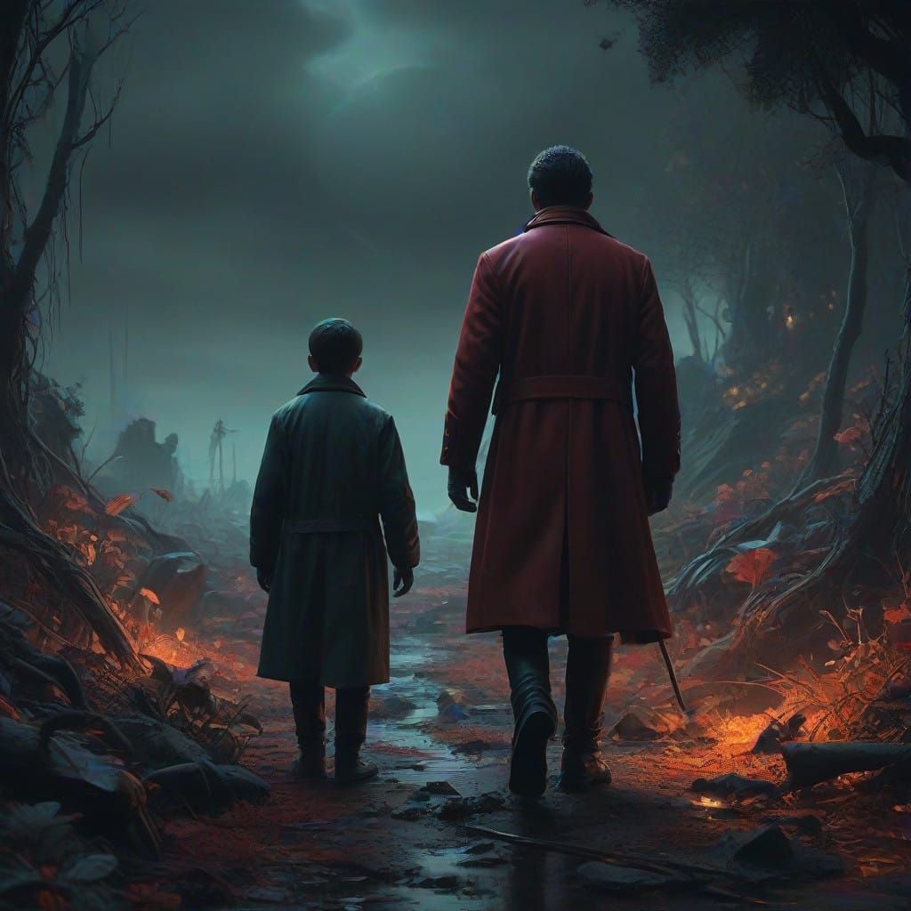 Surreal Saturnian Nightmare in Dark, Dreamlike Realism