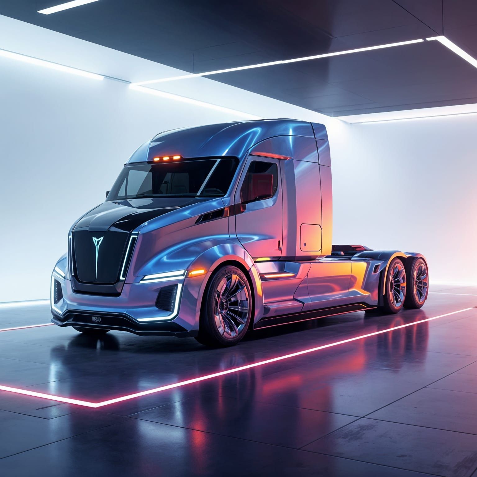 Futuristic Truck, Colorful and Technological