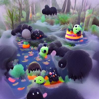 Scary Slime Swamp with Adorable Stuffed Animals