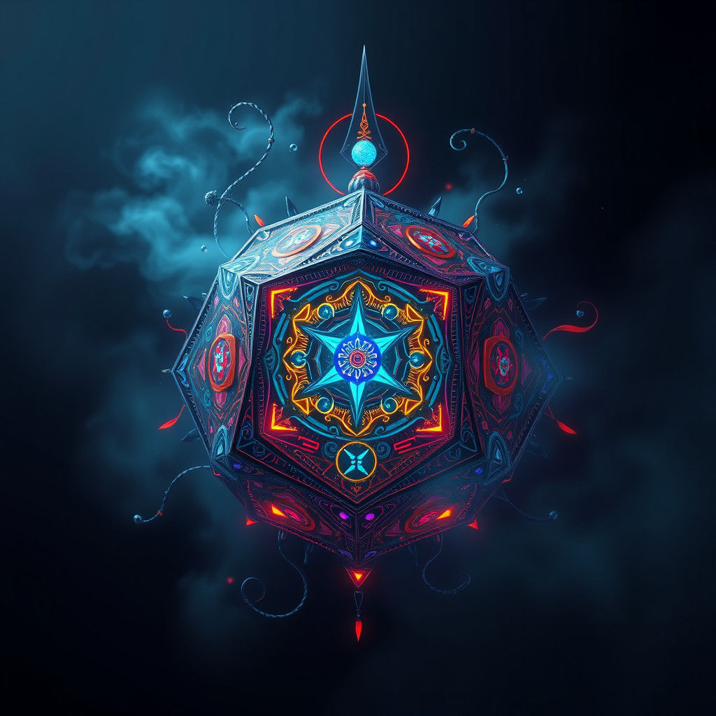 Majestic Dodecahedron with Mystical Aura in 8K
