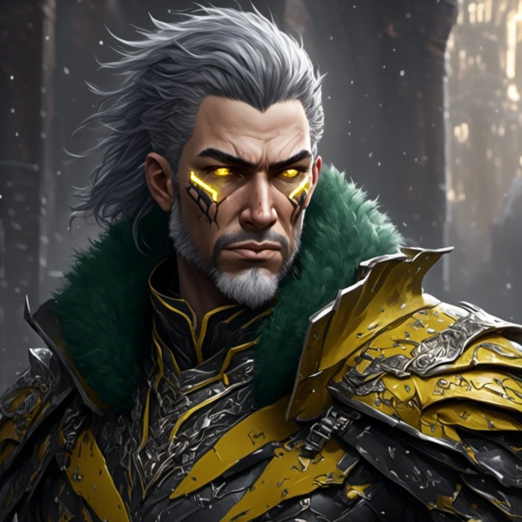 Yuan-ti Pureblood Warlock in Dark Fantasy Style