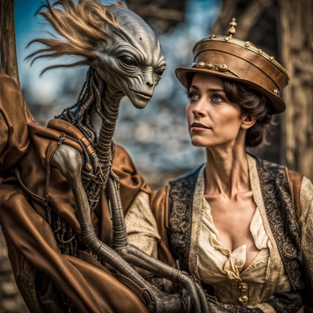 Exotic Alien Restaurant Celebration in Hyperreal Style