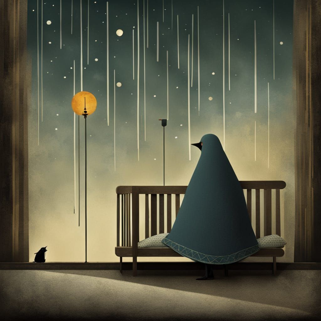 Whistler's Mother in Jon Klassen Style