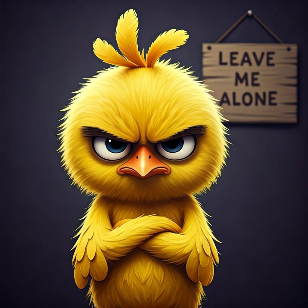 Grumpy Chick with Annoyed Expression