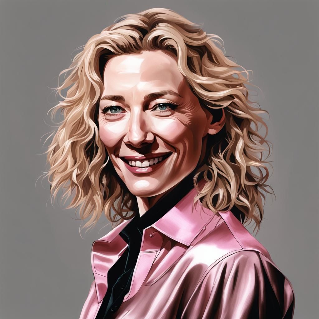 Hyperrealistic Portrait of Cate Blanchett in Darkness