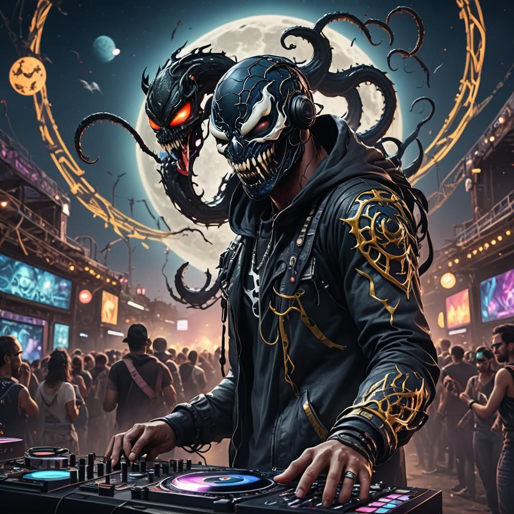 Venom Mask DJ at Electronic Music Festival