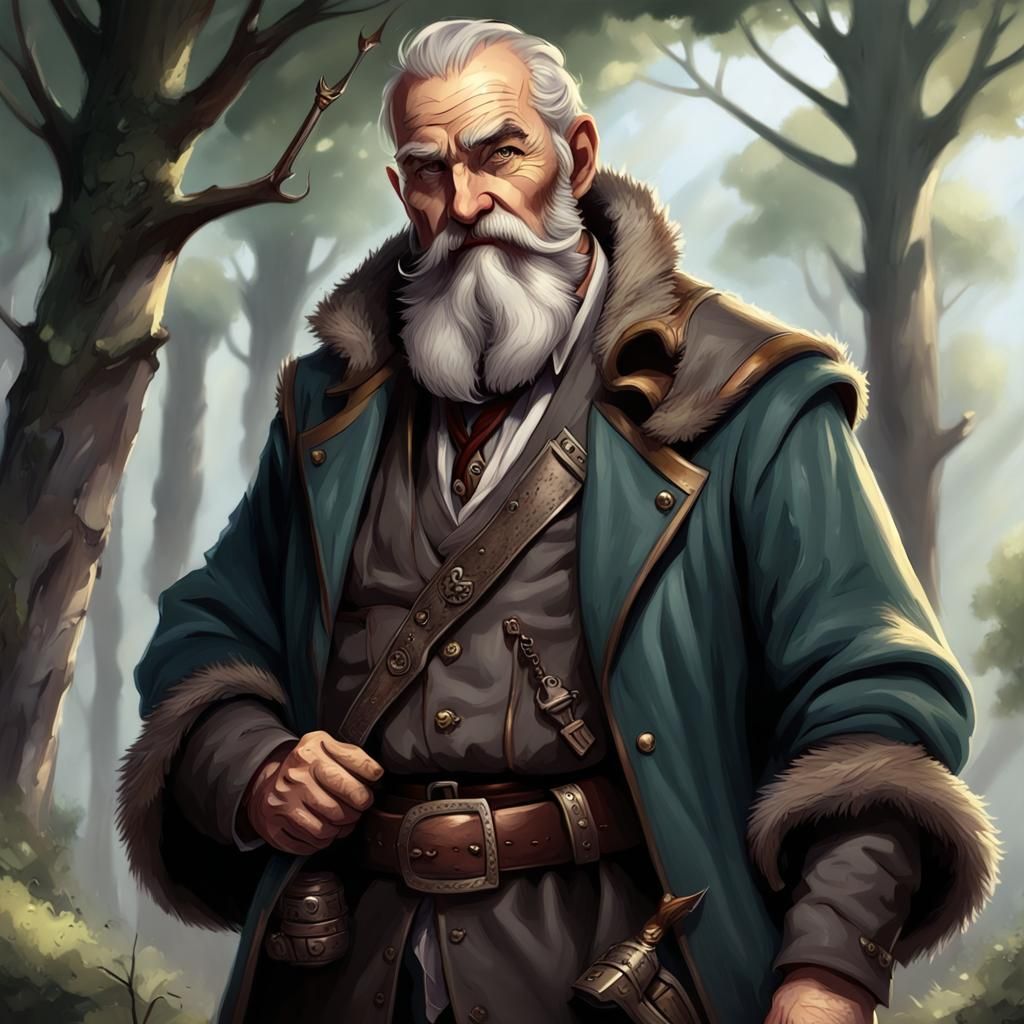 Fantasy Hunter: Old Gentleman in DND Style