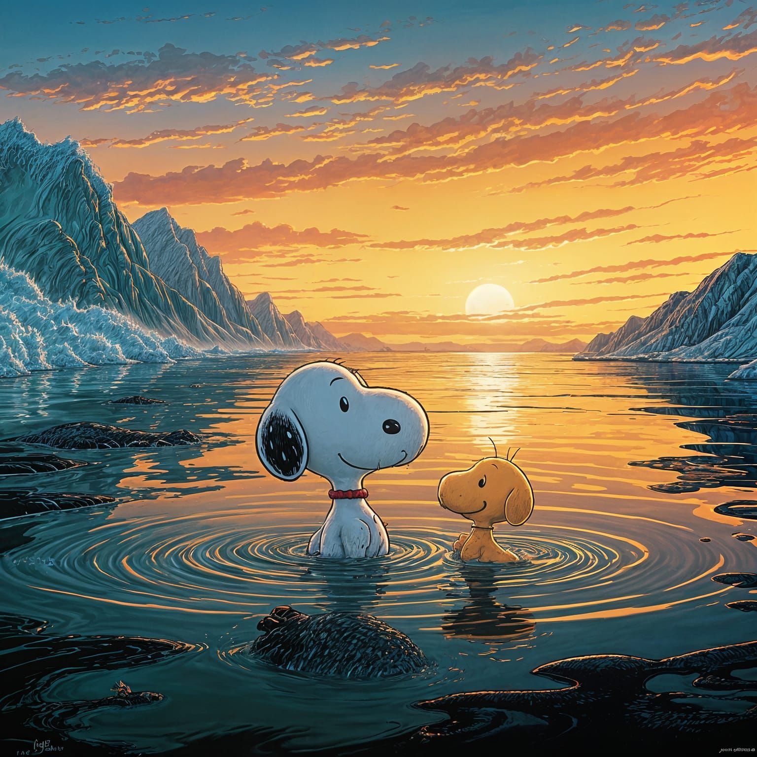 Snoopy and Woodstock in an Alaskan Oil Spill Landscape