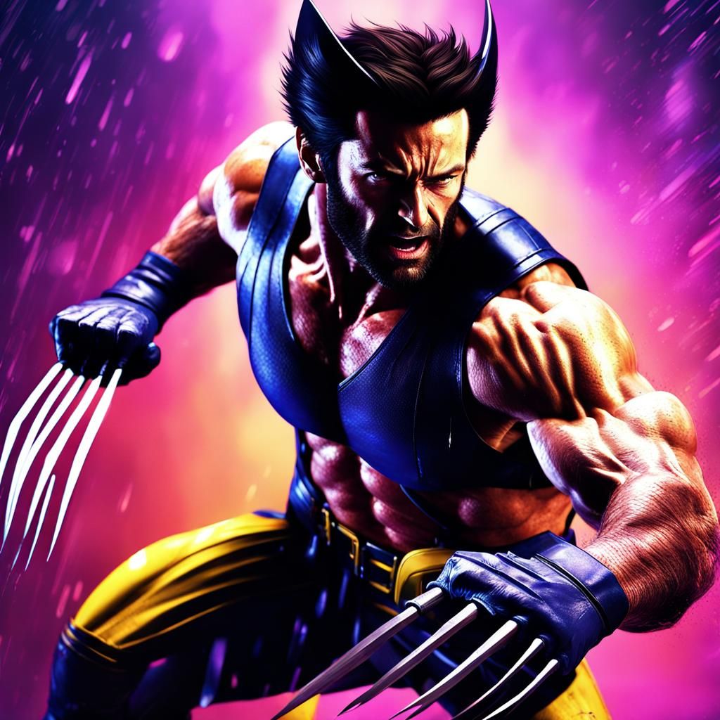 Cyberpunk Wolverine in Photorealistic Aerial View