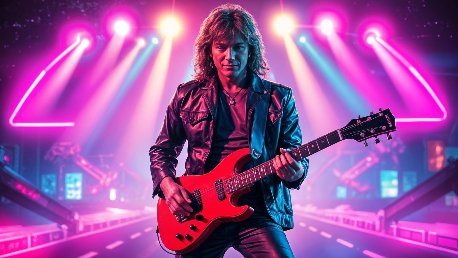 Rock and Roll in Synthwave Neon Style