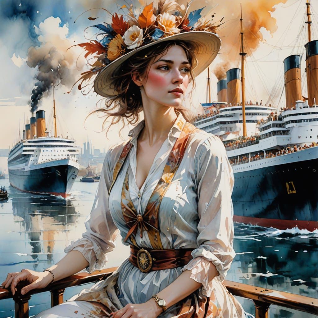 RMS Titanic's Maiden Voyage: Southampton Harbor, 1912