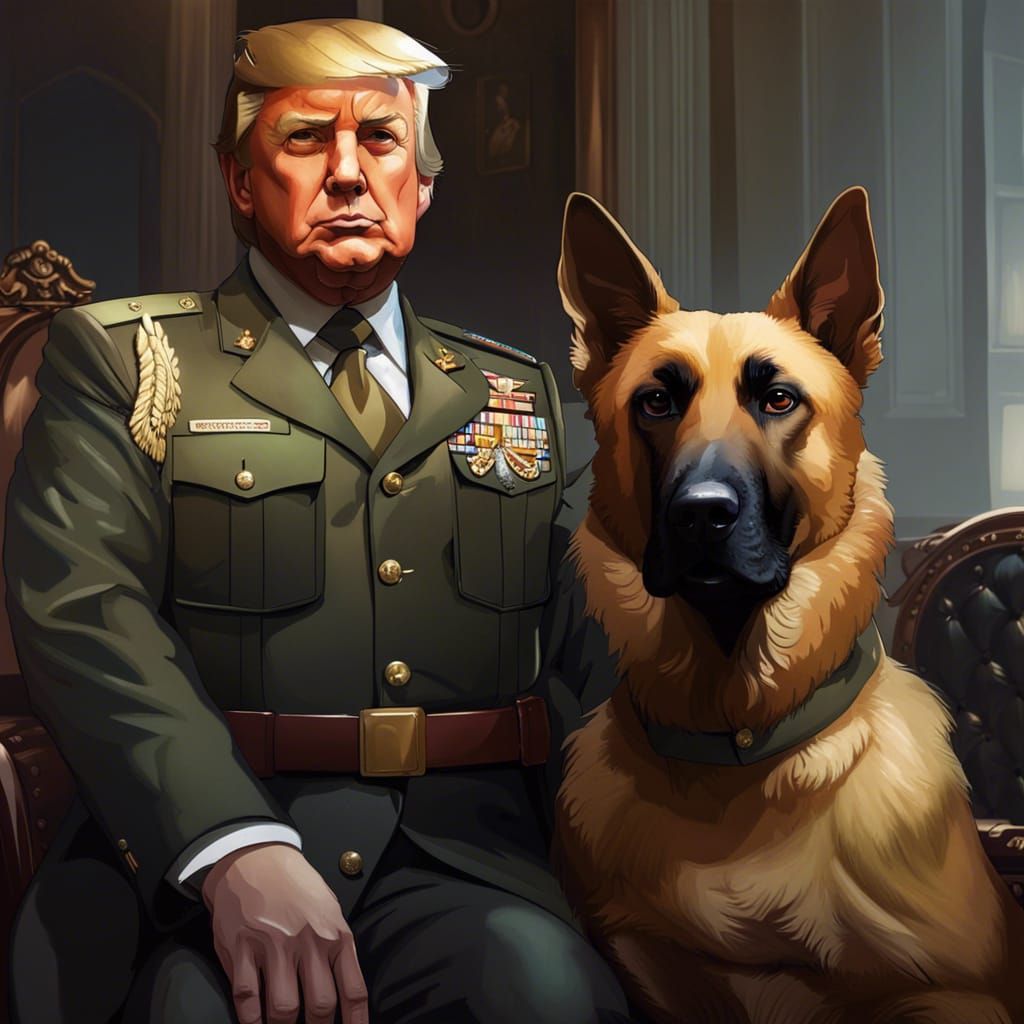 Donald Trump in Military Uniform Portrait