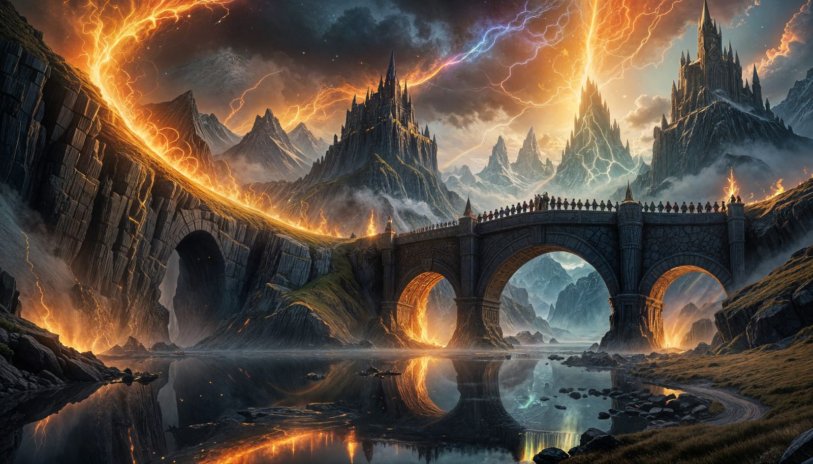 Burning Rainbow Bridge of Norse Mythology