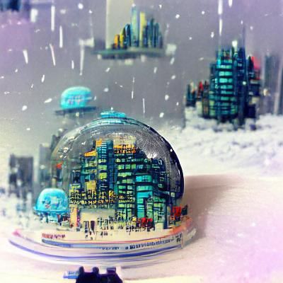 Futuristic City in a Snow Globe