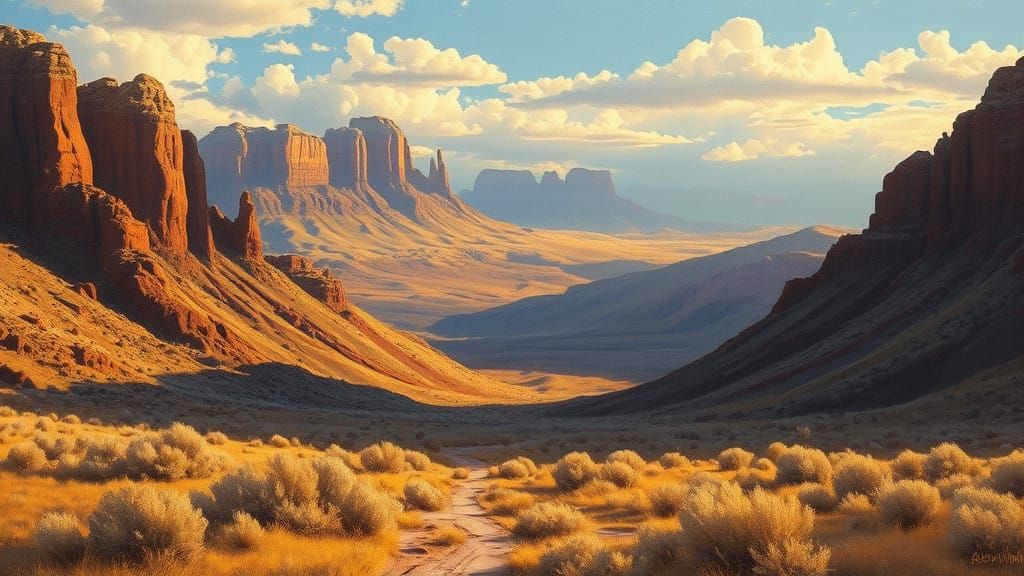 American Frontier Elegance in Oil Painting Style