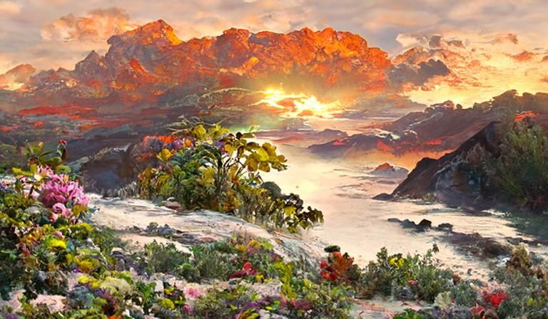 Golden Sunrise Over Tropical Seascape Vista