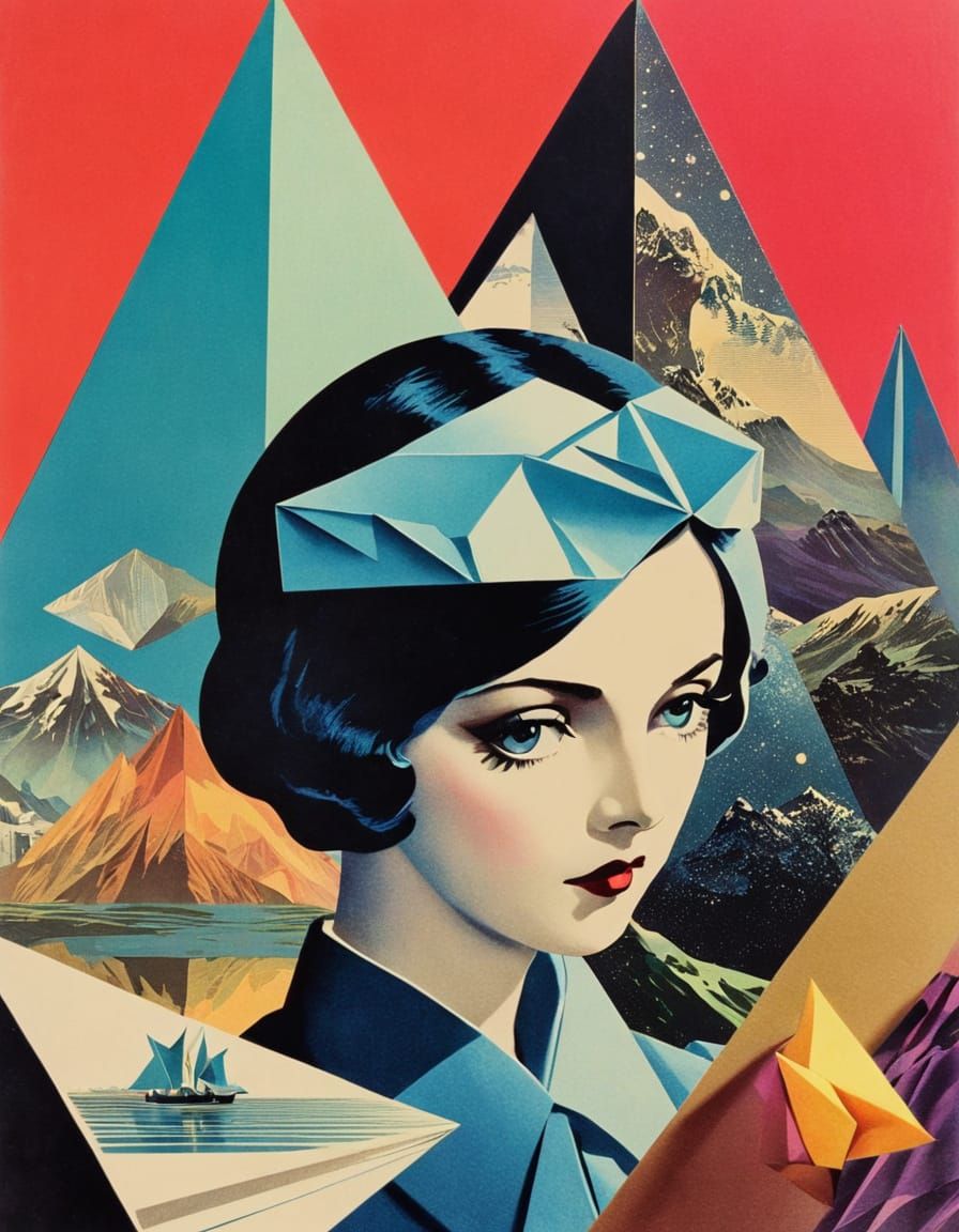 origami, collage, paper cutouts