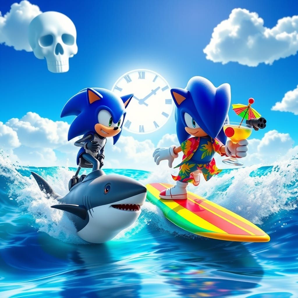 Vibrant Sonic Surfing Adventure in Unreal Engine Style