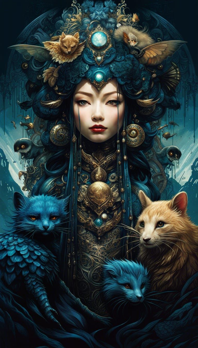 Cute Strange Animals in Fantasycore Digital Landscape