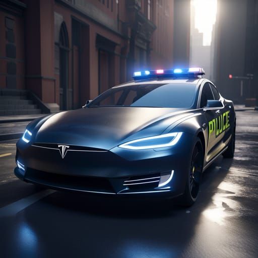 AI Generated Police Tesla Car