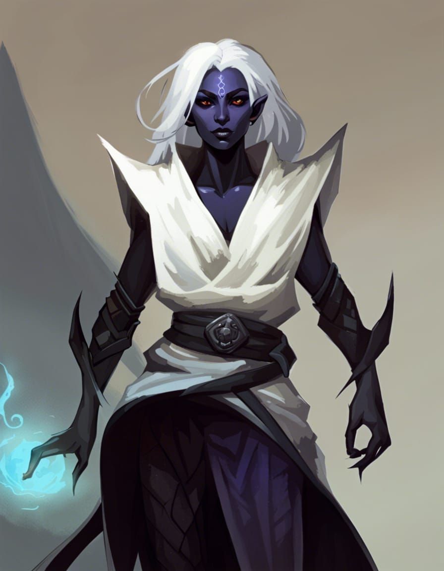 Evil Drow Cleric of Lolth: Slender Beauty