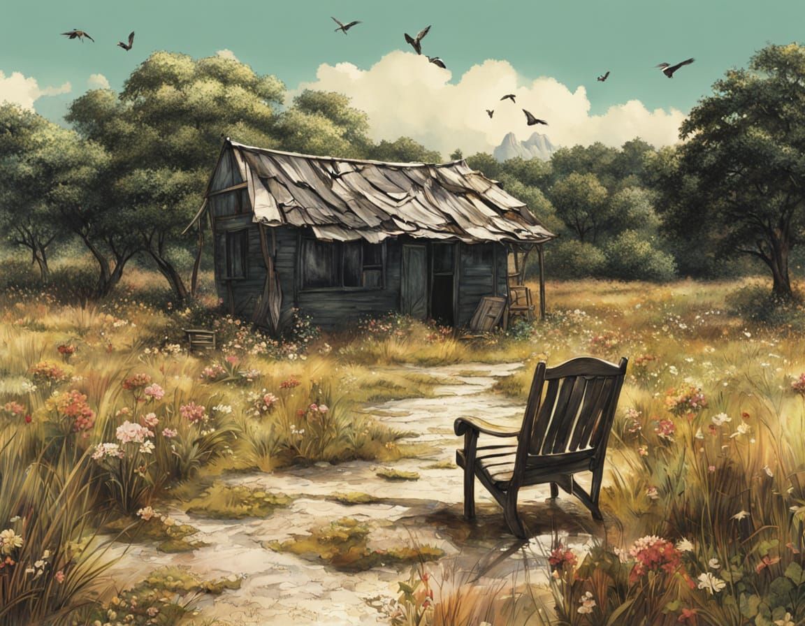 Post-Apocalyptic Landscape in a Hyperreal Style