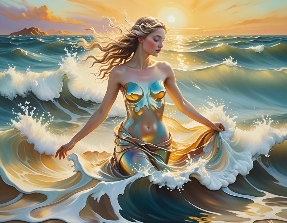 Aphrodite Rising: A Surrealist Oil Painting
