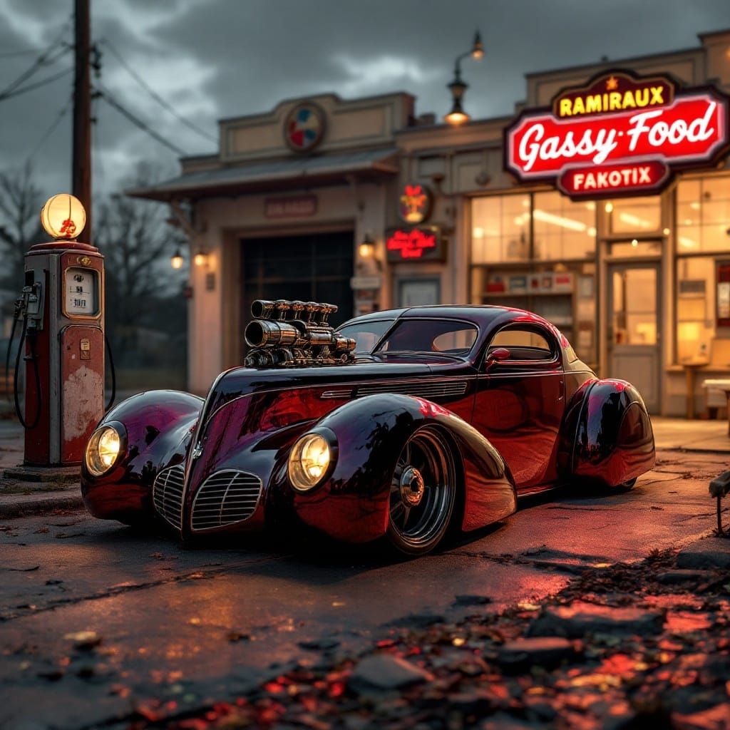 Slammed 1940 Maserati Coupe in Golden Light