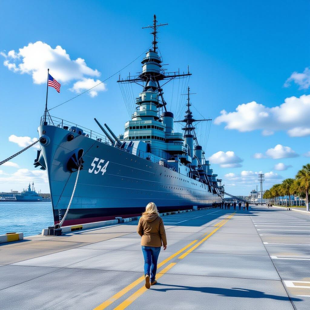 Historic Battleship USS North Carolina Docked in Wilmington