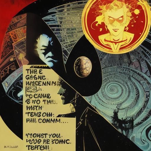 Sandman Nightmare Frequencies Visualization in Comic Style