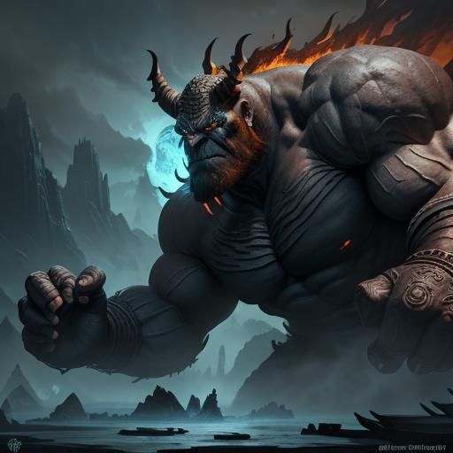 Stone Behemoth: Fantastical Stone Giant Concept Art