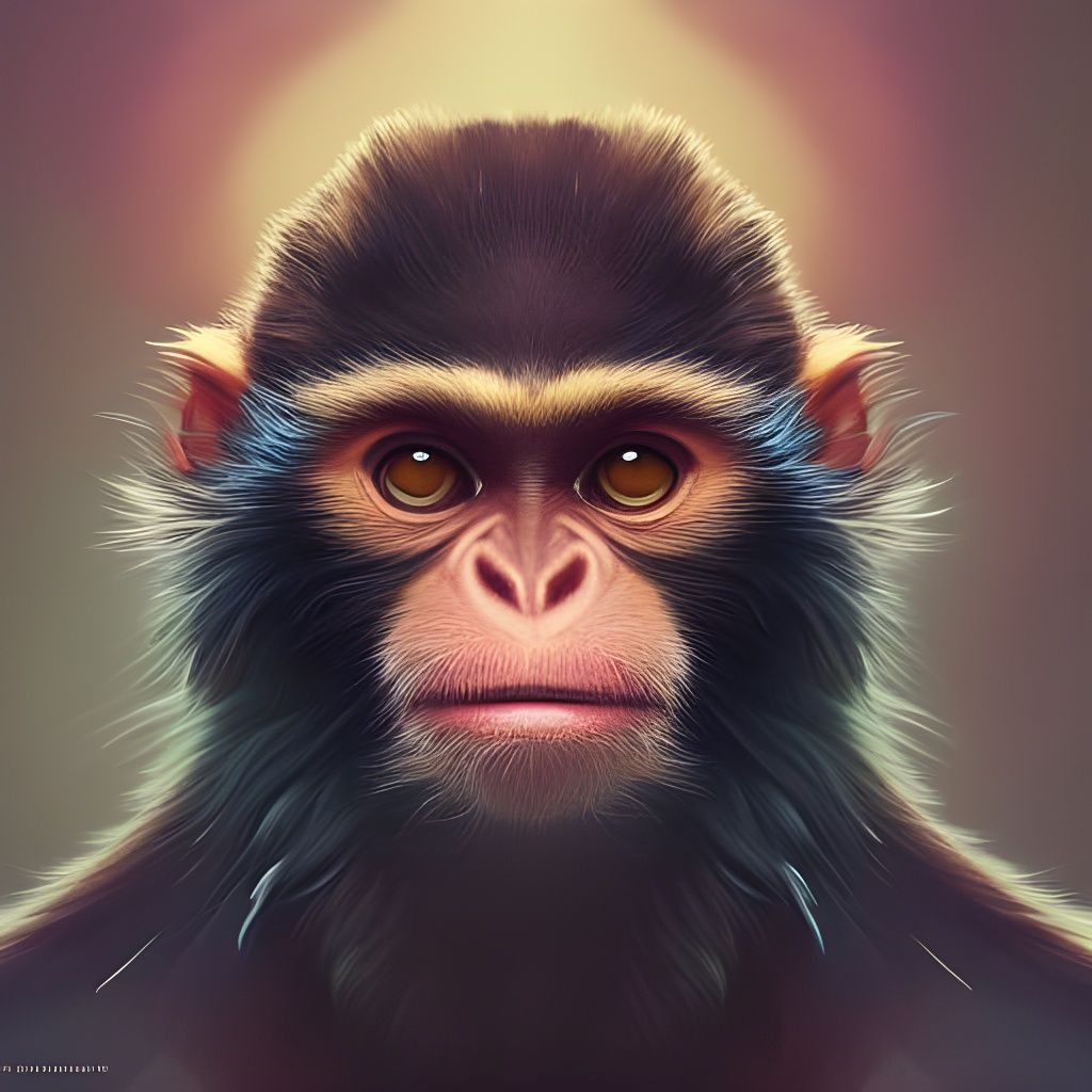 Detailed Spider Monkey Portrait in Hyperreal Style