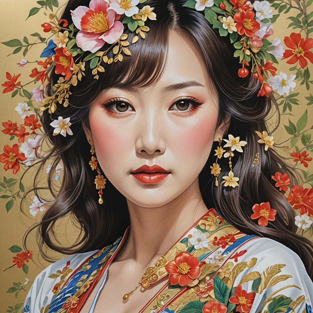 Detailed Gouache Painting Portrait