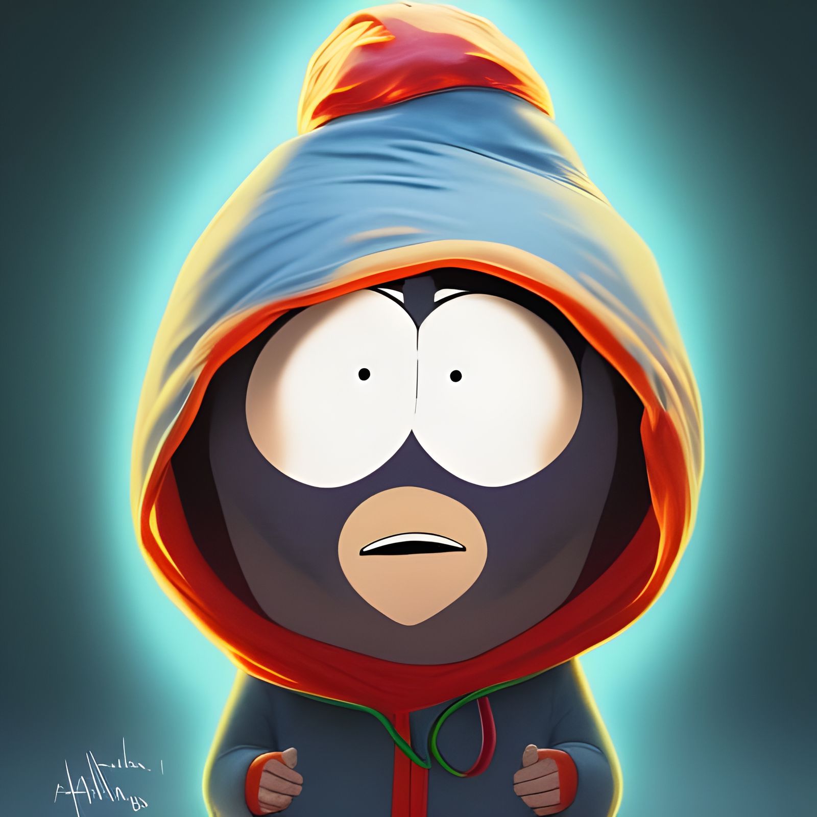 Towelie Portrait in Hyperdetailed Digital Art Style