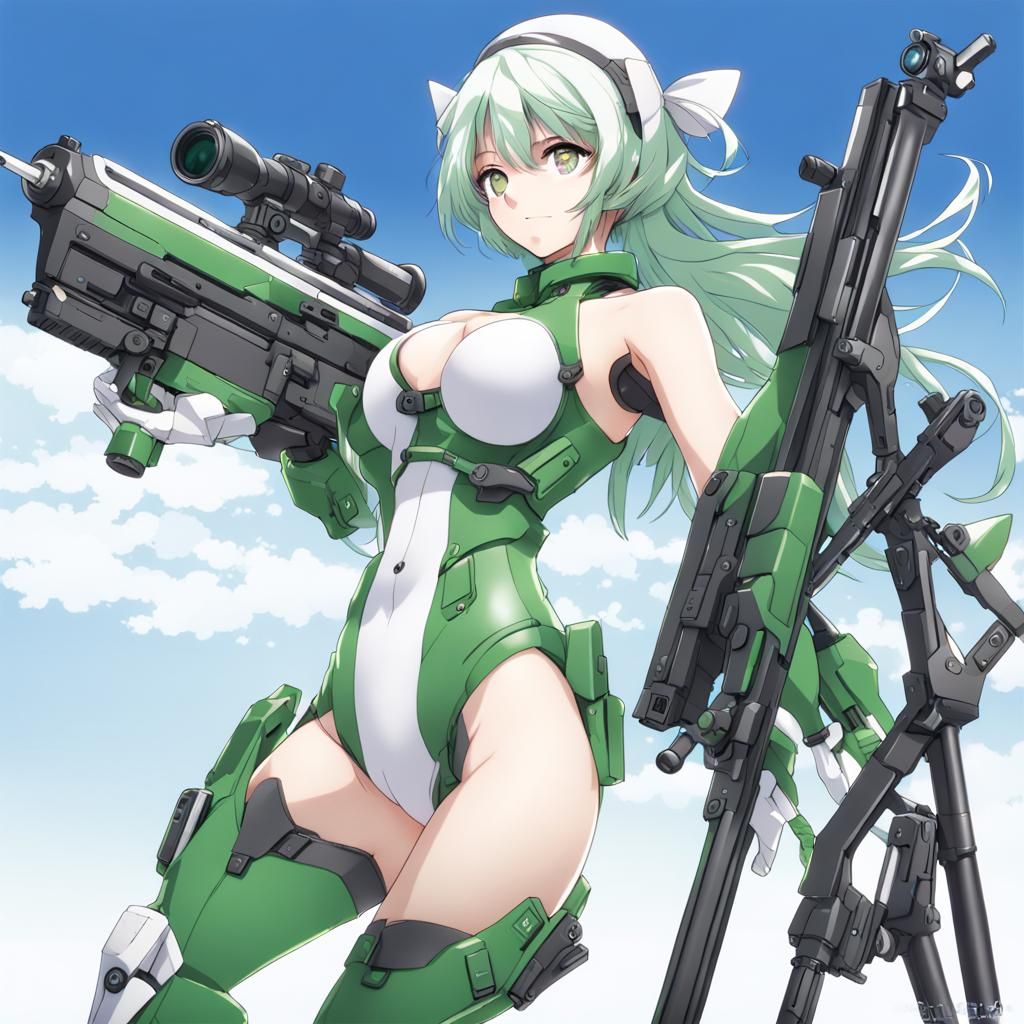 Mecha Musume Sniper in Anime Style