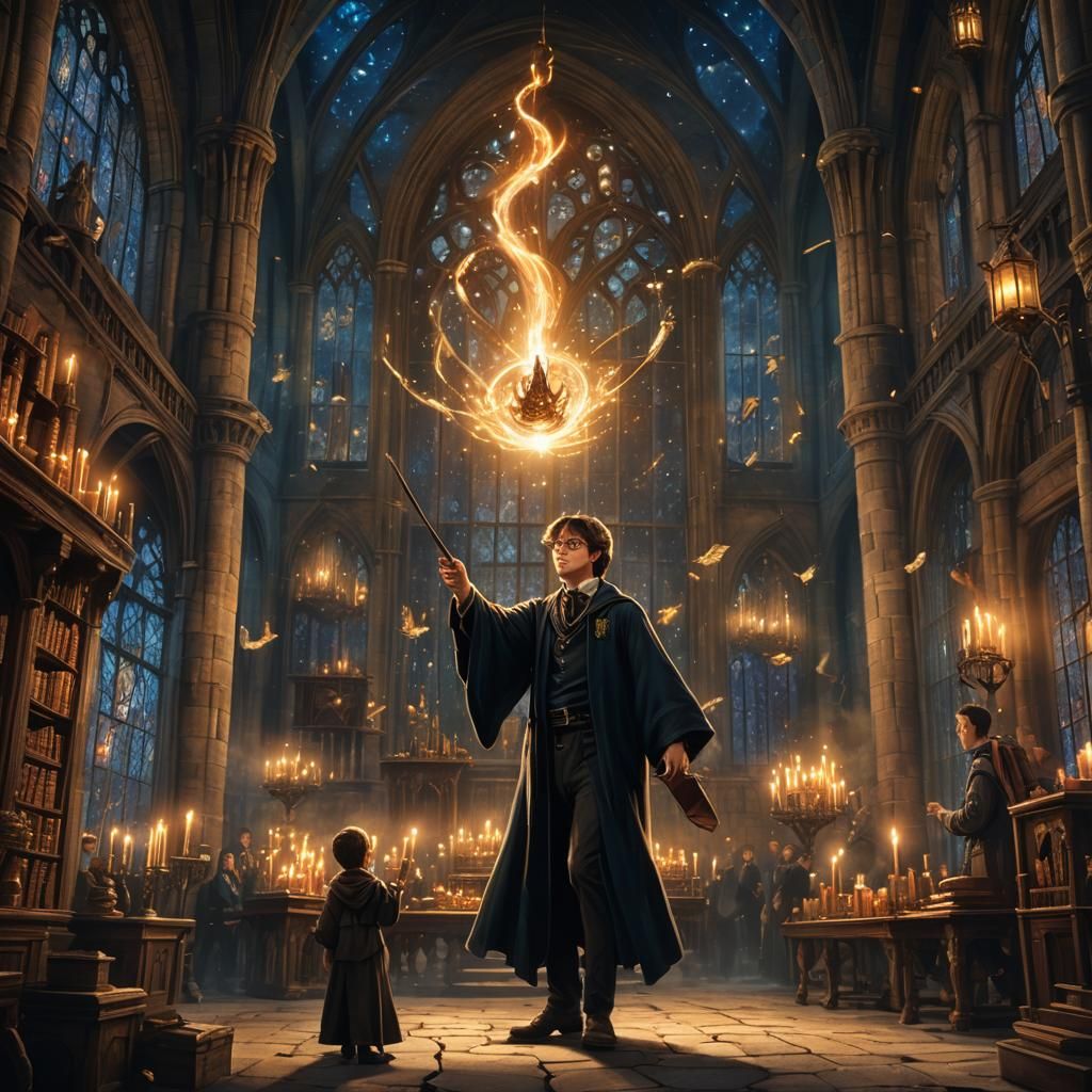 Harry Potter Launches a Spell: Pre-Raphaelite Fantasy Art