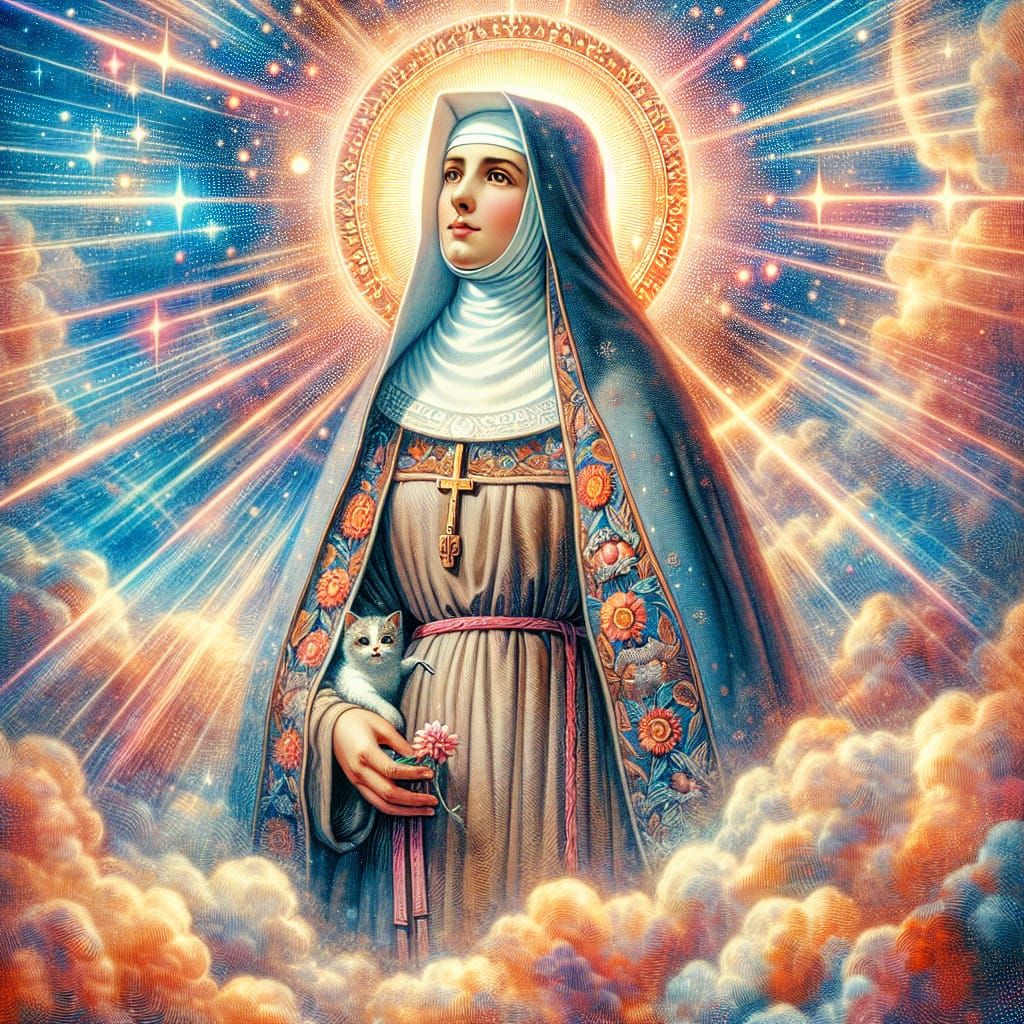 St. Gertrude of Nivelles in Cosmic Aura