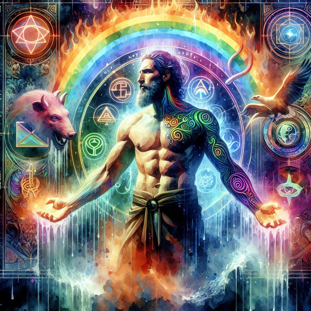 Noah and the Rainbow: A Divine Promise in Watercolor