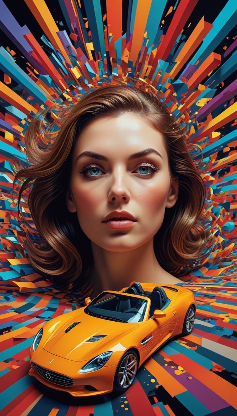 Optical Illusion: Woman's Face in Droste Effect