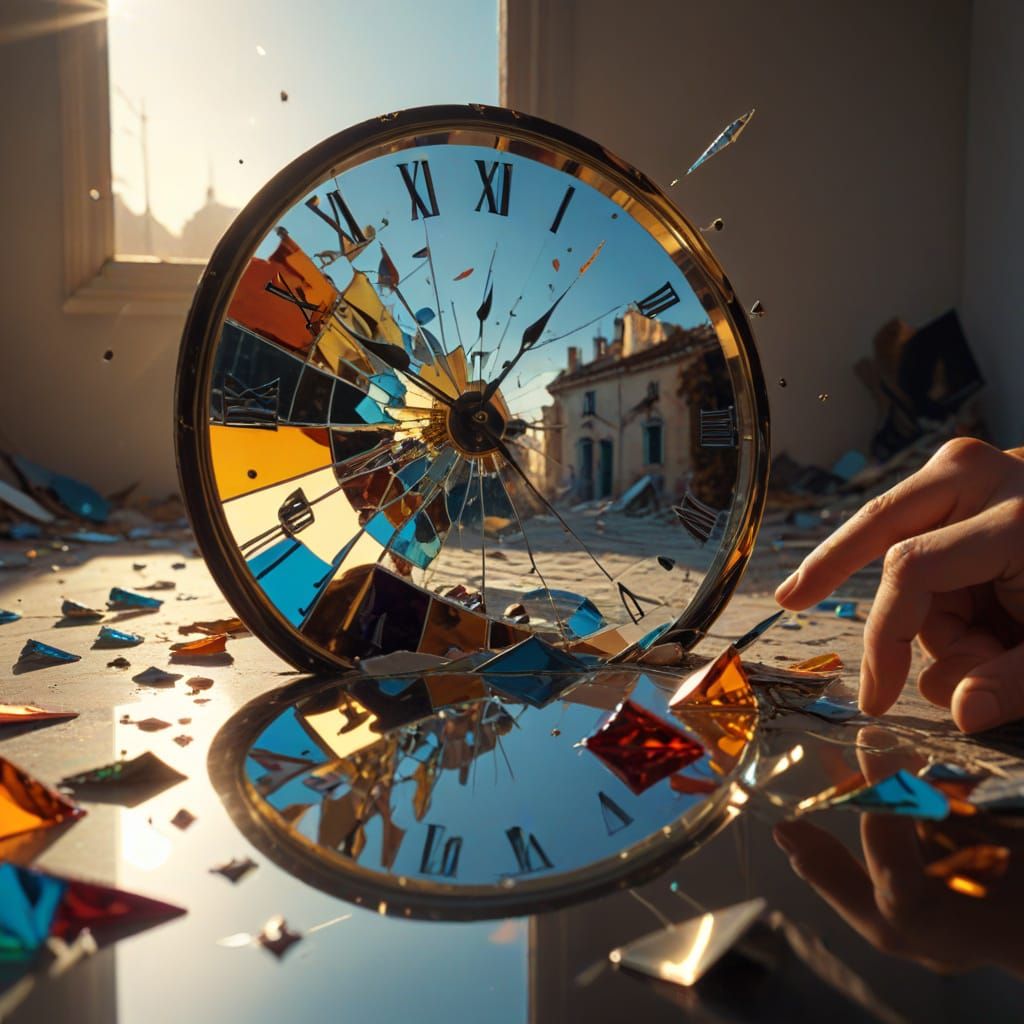 Broken Mirror Surrealism in Salvador Dali Style