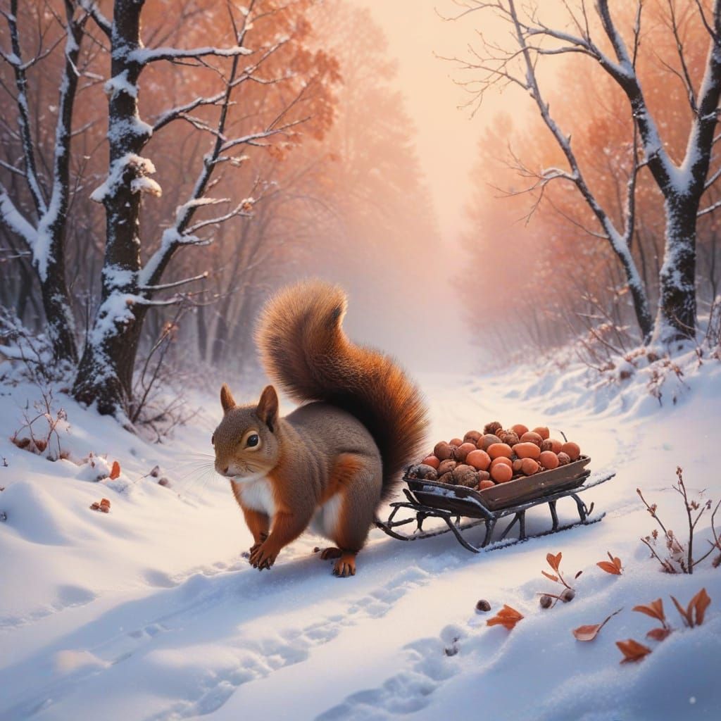 Winter Wonderland with a Squirrel's Big Score