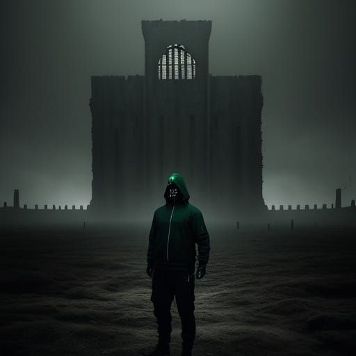 Mysterious Arena in a Dystopian Landscape